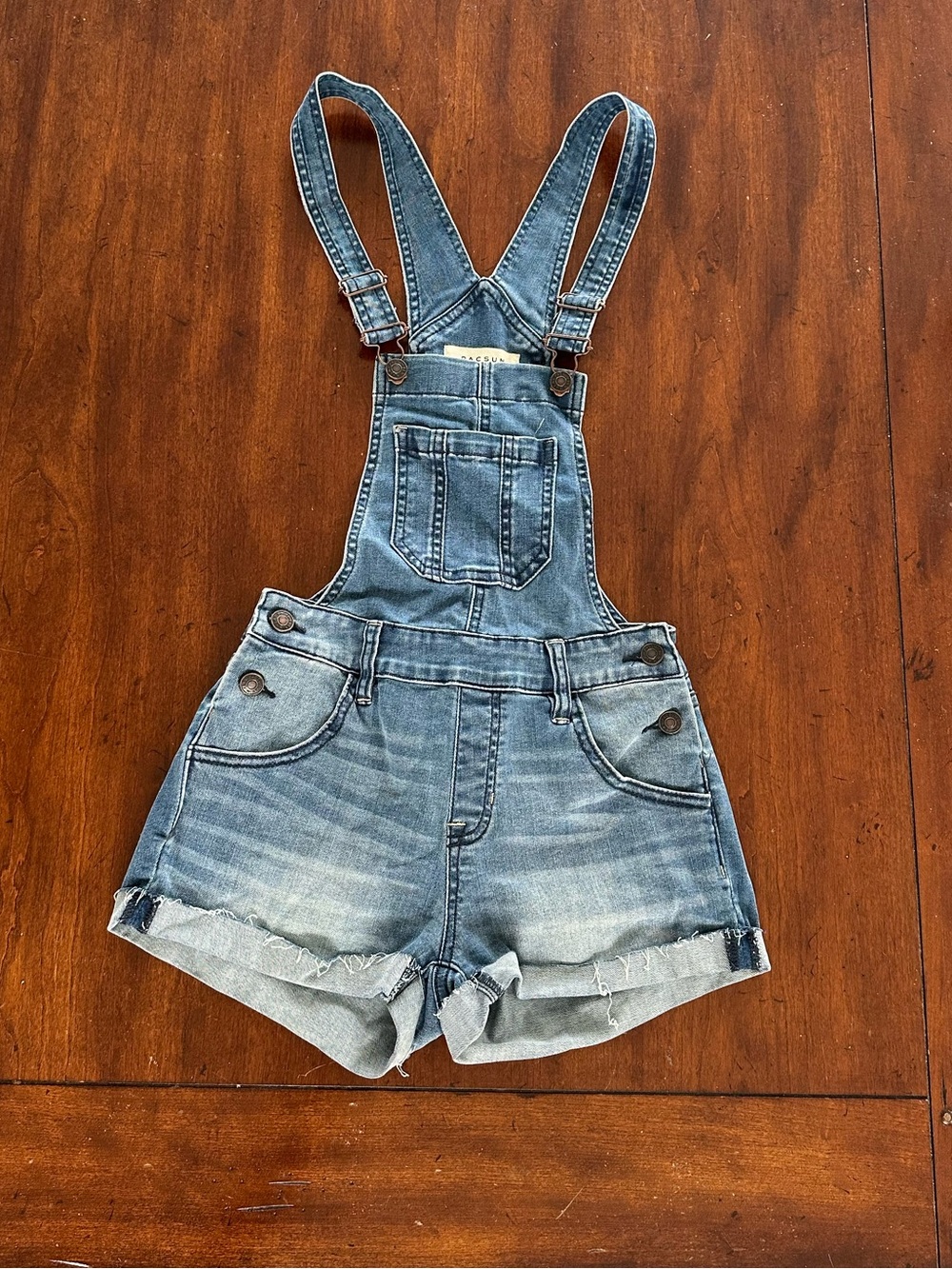 PacSun Women's Light Blue Denim Short Overalls